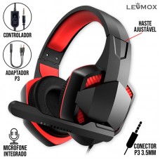 Headset Gamer P3 LEF-1213 Lehmox - Vermelho